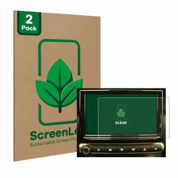 Parte frontal de un envase de producto con el logotipo de la marca ScreenLeaf. Al lado se muestra el dispositivo Citroen C3 Ai