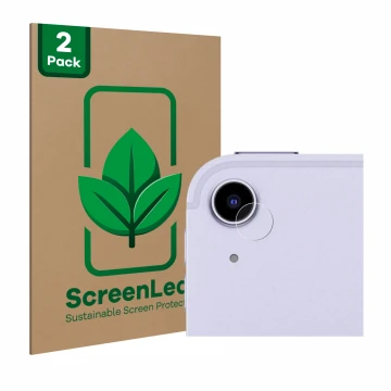 Parte frontal de un envase de producto con el logotipo de la marca ScreenLeaf. Al lado se muestra el dispositivo Apple iPad Ai
