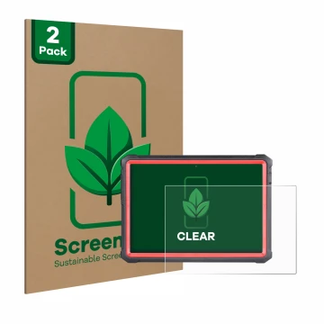 Parte frontal de un envase de producto con el logotipo de la marca ScreenLeaf. Al lado se muestra el dispositivo Launch X-431 