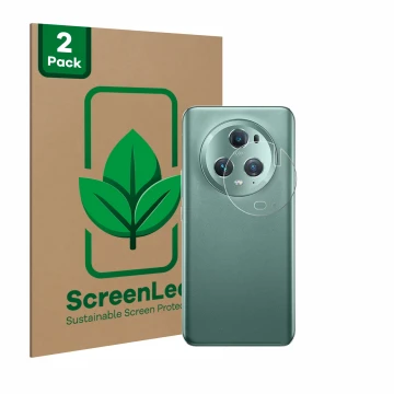 Parte frontal de un envase de producto con el logotipo de la marca ScreenLeaf. Al lado se muestra el dispositivo Honor Magic 5