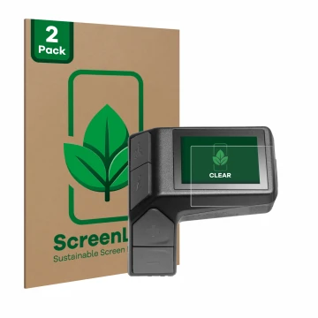 Parte frontal de un envase de producto con el logotipo de la marca ScreenLeaf. Al lado se muestra el dispositivo Giant Ridecon