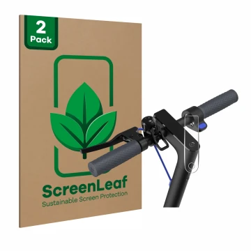 Parte frontal de un envase de producto con el logotipo de la marca ScreenLeaf. Al lado se muestra el dispositivo Xiaomi Mi 4 E