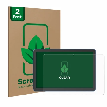 Parte frontal de un envase de producto con el logotipo de la marca ScreenLeaf. Al lado se muestra el dispositivo Amazon Fire H
