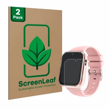 Parte frontal de un envase de producto con el logotipo de la marca ScreenLeaf. Al lado se muestra el dispositivo Igreeman X53 