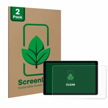 Parte frontal de un envase de producto con el logotipo de la marca ScreenLeaf. Al lado se muestra el dispositivo Sebbe S22 10.