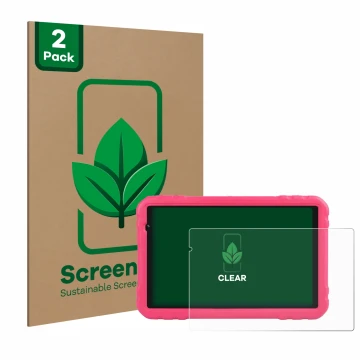 Parte frontal de un envase de producto con el logotipo de la marca ScreenLeaf. Al lado se muestra el dispositivo Aocwei x500 c