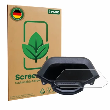 Parte frontal de un envase de producto con el logotipo de la marca ScreenLeaf. Al lado se muestra el dispositivo Segway Ninebo