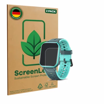Parte frontal de un envase de producto con el logotipo de la marca ScreenLeaf. Al lado se muestra el dispositivo Joyele H79 1.