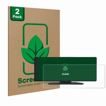Parte frontal de un envase de producto con el logotipo de la marca ScreenLeaf. Al lado se muestra el dispositivo Carpuride W90