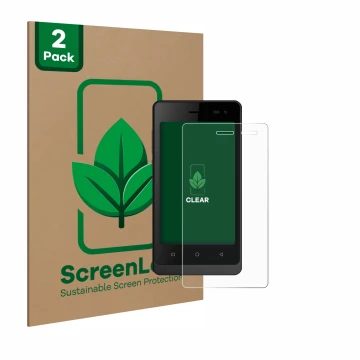 Parte frontal de un envase de producto con el logotipo de la marca ScreenLeaf. Al lado se muestra el dispositivo Logicom Wave 