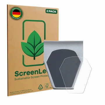 Parte frontal de un envase de producto con el logotipo de la marca ScreenLeaf. Al lado se muestra el dispositivo Epowerfun ePF