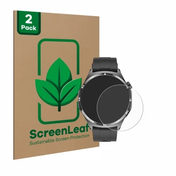 Parte frontal de un envase de producto con el logotipo de la marca ScreenLeaf. Al lado se muestra el dispositivo Marsyu MT300 
