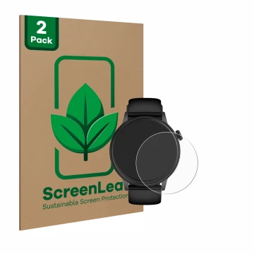 Parte frontal de un envase de producto con el logotipo de la marca ScreenLeaf. Al lado se muestra el dispositivo YYKY ET470 1.