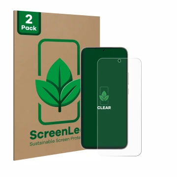 Parte frontal de un envase de producto con el logotipo de la marca ScreenLeaf. Al lado se muestra el dispositivo Huawei Nova 1