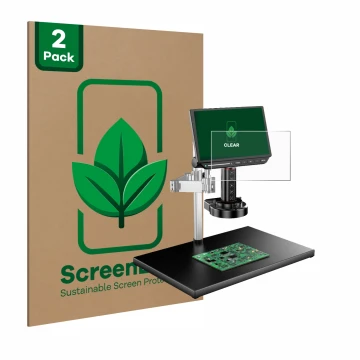 Parte frontal de un envase de producto con el logotipo de la marca ScreenLeaf. Al lado se muestra el dispositivo Tomlov TM4K-A