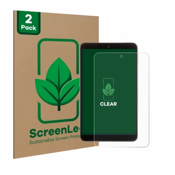 Parte frontal de un envase de producto con el logotipo de la marca ScreenLeaf. Al lado se muestra el dispositivo Nokia T10 (re