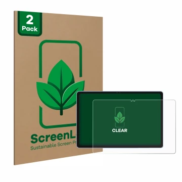 Parte frontal de un envase de producto con el logotipo de la marca ScreenLeaf. Al lado se muestra el dispositivo Alldocube iPl