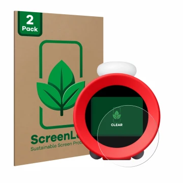Parte frontal de un envase de producto con el logotipo de la marca ScreenLeaf. Al lado se muestra el dispositivo Nintendo Soun