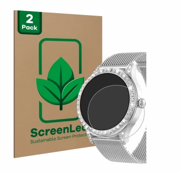 Parte frontal de un envase de producto con el logotipo de la marca ScreenLeaf. Al lado se muestra el dispositivo Powerwill Sma