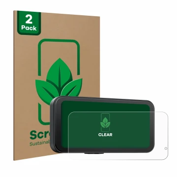 Parte frontal de un envase de producto con el logotipo de la marca ScreenLeaf. Al lado se muestra el dispositivo Volam RC15B 6