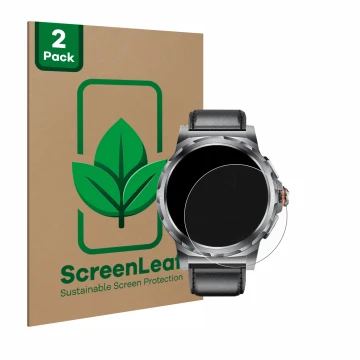 Parte frontal de un envase de producto con el logotipo de la marca ScreenLeaf. Al lado se muestra el dispositivo LIGE SML6-R-E