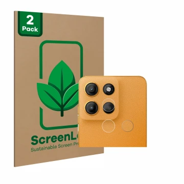 Parte frontal de un envase de producto con el logotipo de la marca ScreenLeaf. Al lado se muestra el dispositivo Motorola Moto