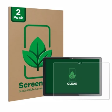Parte frontal de un envase de producto con el logotipo de la marca ScreenLeaf. Al lado se muestra el dispositivo VALE V10E-LTE
