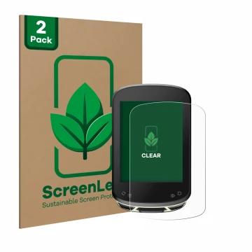 Parte frontal de un envase de producto con el logotipo de la marca ScreenLeaf. Al lado se muestra el dispositivo Magene C506 S