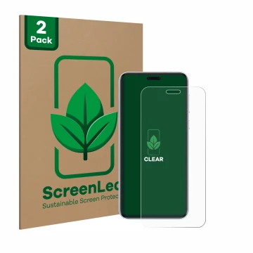 Parte frontal de un envase de producto con el logotipo de la marca ScreenLeaf. Al lado se muestra el dispositivo Honor Magic 7
