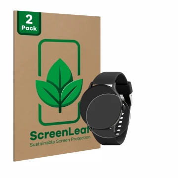 Parte frontal de un envase de producto con el logotipo de la marca ScreenLeaf. Al lado se muestra el dispositivo Reflex Active