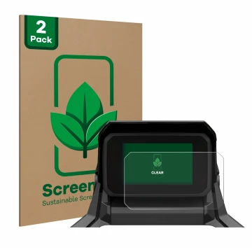 Parte frontal de un envase de producto con el logotipo de la marca ScreenLeaf. Al lado se muestra el dispositivo Honda X-ADV 7