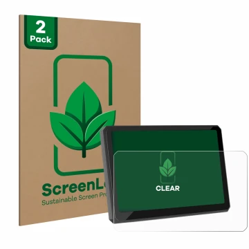 Parte frontal de un envase de producto con el logotipo de la marca ScreenLeaf. Al lado se muestra el dispositivo Carpuride W70