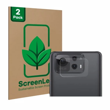Parte frontal de un envase de producto con el logotipo de la marca ScreenLeaf. Al lado se muestra el dispositivo ASUS ZenFone 