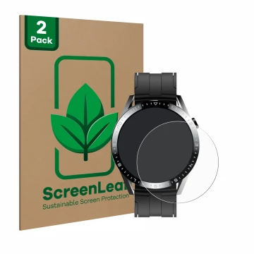 Parte frontal de un envase de producto con el logotipo de la marca ScreenLeaf. Al lado se muestra el dispositivo Tracer Smartw