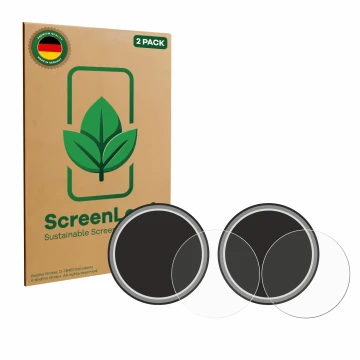 Parte frontal de un envase de producto con el logotipo de la marca ScreenLeaf. Al lado se muestra el dispositivo Numark NS4FX 