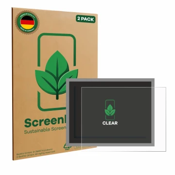 Parte frontal de un envase de producto con el logotipo de la marca ScreenLeaf. Al lado se muestra el dispositivo Megger MFT-X1