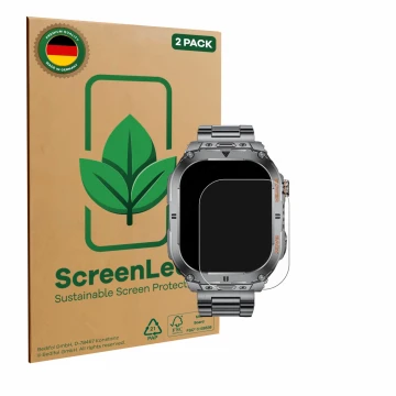 Parte frontal de un envase de producto con el logotipo de la marca ScreenLeaf. Al lado se muestra el dispositivo SUNKTA EF9-A 