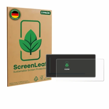 Parte frontal de un envase de producto con el logotipo de la marca ScreenLeaf. Al lado se muestra el dispositivo Acta Berg Rad
