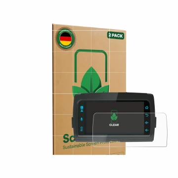 Parte frontal de un envase de producto con el logotipo de la marca ScreenLeaf. Al lado se muestra el dispositivo Diamond Audio