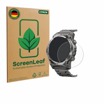 Parte frontal de un envase de producto con el logotipo de la marca ScreenLeaf. Al lado se muestra el dispositivo Naixues 55G 1