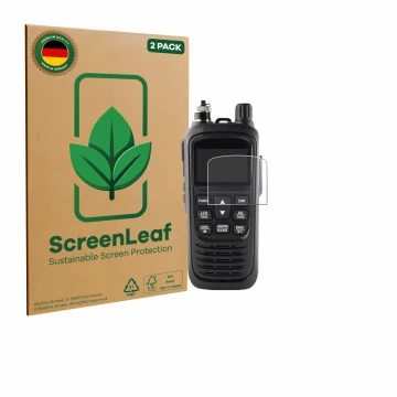 Parte frontal de un envase de producto con el logotipo de la marca ScreenLeaf. Al lado se muestra el dispositivo Jopix CB-514 
