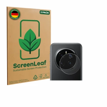 Parte frontal de un envase de producto con el logotipo de la marca ScreenLeaf. Al lado se muestra el dispositivo Honor Magic 7
