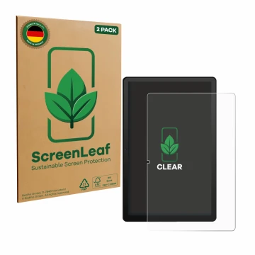 Parte frontal de un envase de producto con el logotipo de la marca ScreenLeaf. Al lado se muestra el dispositivo Whitedeer G13