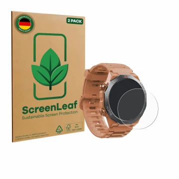 Parte frontal de un envase de producto con el logotipo de la marca ScreenLeaf. Al lado se muestra el dispositivo Qecnato S10 1