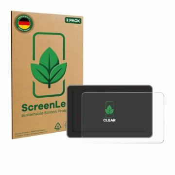 Parte frontal de un envase de producto con el logotipo de la marca ScreenLeaf. Al lado se muestra el dispositivo Bambu Lab H2D