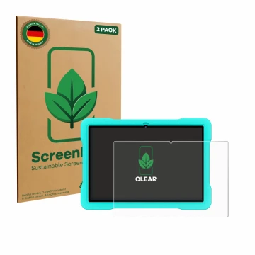 Parte frontal de un envase de producto con el logotipo de la marca ScreenLeaf. Al lado se muestra el dispositivo UJJ U8 con su