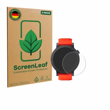 Parte frontal de un envase de producto con el logotipo de la marca ScreenLeaf. Al lado se muestra el dispositivo Nothing CMF W
