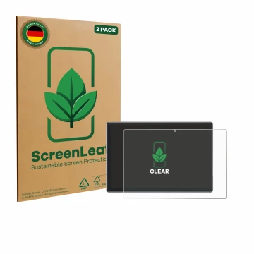 Parte frontal de un envase de producto con el logotipo de la marca ScreenLeaf. Al lado se muestra el dispositivo Xgody P60 Pro