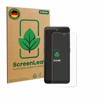 Parte frontal de un envase de producto con el logotipo de la marca ScreenLeaf. Al lado se muestra el dispositivo Summi L3 con 