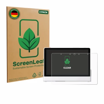 Parte frontal de un envase de producto con el logotipo de la marca ScreenLeaf. Al lado se muestra el dispositivo eufy Smart Di